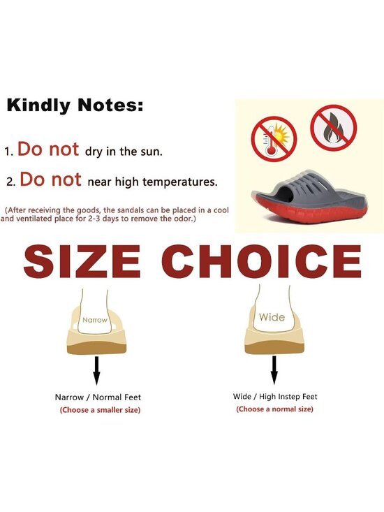 Mens Grey Red Recovery Orthotic Arch Support Open Toe Sport Slides Slipper Shoes main image 5
